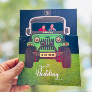Unique Jeep-Themed Wedding Invitation Card