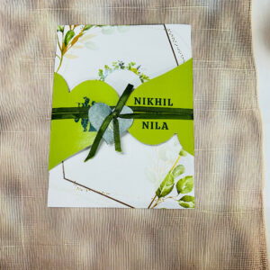 Floral Ribbon Wedding Invitation Cards